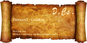 Dencsi Csaba névjegykártya